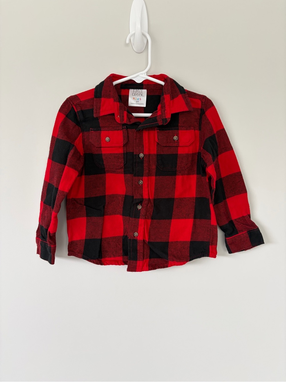 Kids Red and Black Buffalo Plaid Button-Down Shirt